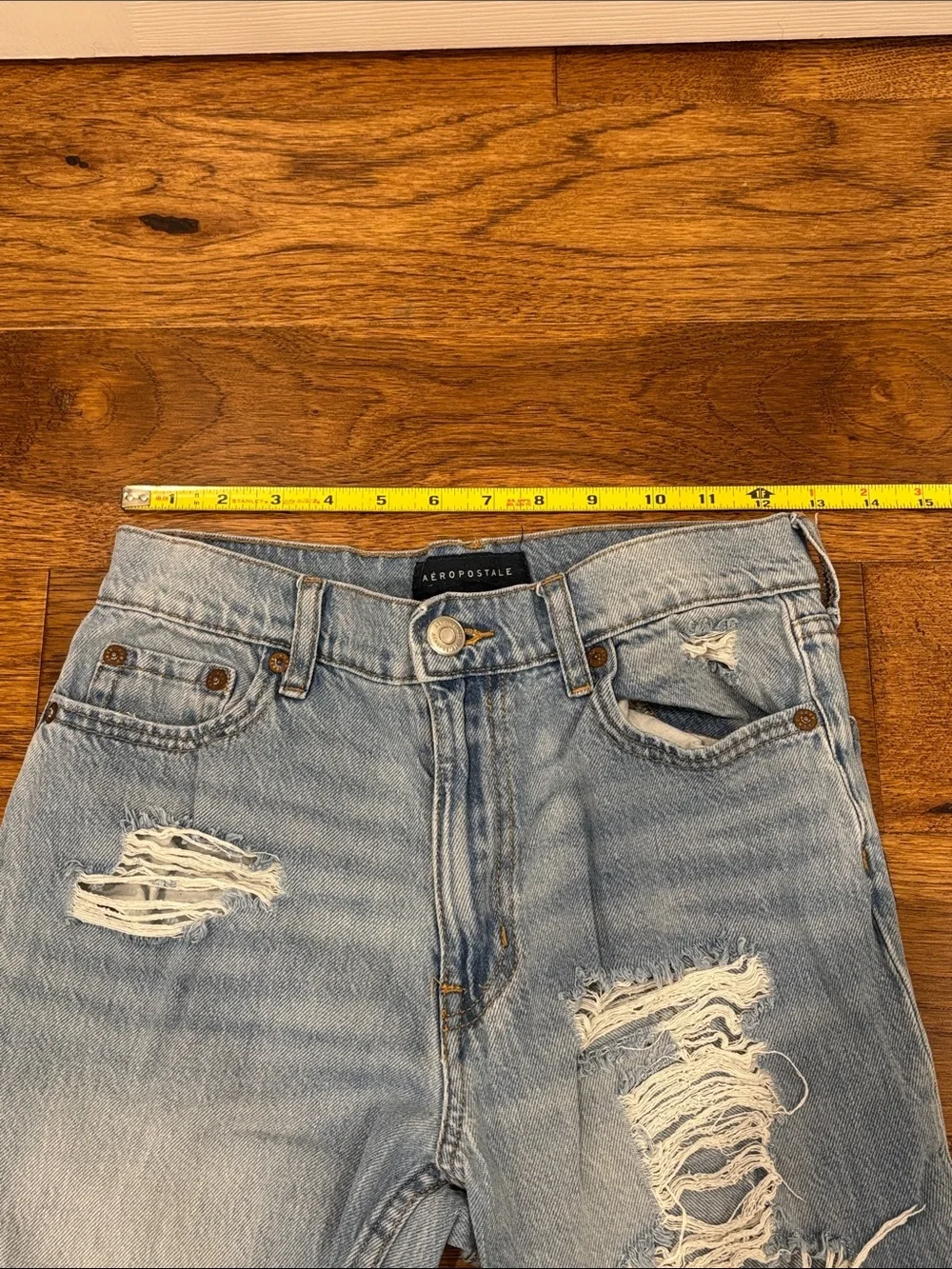 Aeropostale Light Blue Distressed Mom Jeans